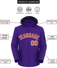 Purple Orange-White Classic Waterproof Jacket 2