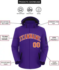 Purple Orange-White Classic Waterproof Jacket 2