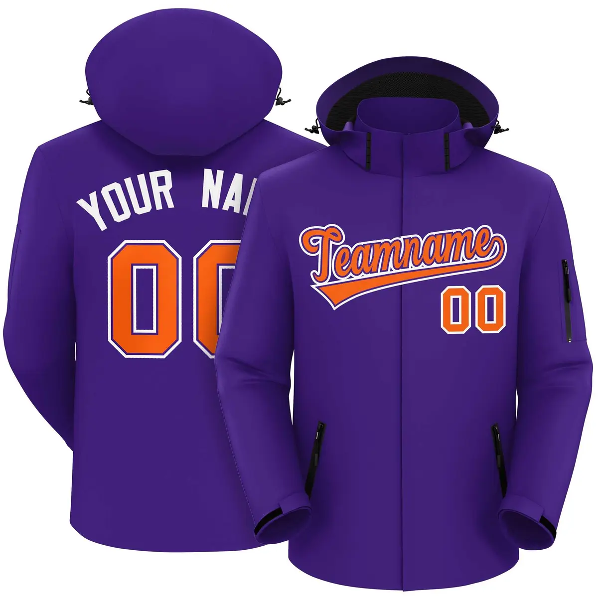 Purple Orange-White Classic Waterproof Jacket