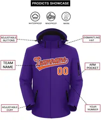 Purple Orange-White Classic Waterproof Jacket 2