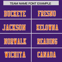 Purple Orange-White Color Block Raglan Sleeves Football Jersey 3