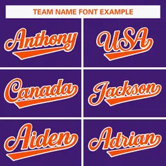 Purple Orange-White Full Button Baseball Jersey 3