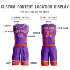 Purple Orange White Graffiti Lightning Basketball Jersey 3