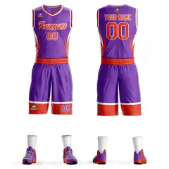 Purple Orange White Graffiti Lightning Basketball Jersey 1