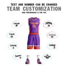Purple Orange White Graffiti Lightning Basketball Jersey 4