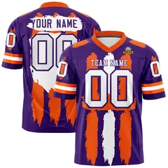 Purple Orange White Graffiti Pattern Flag Football Jersey