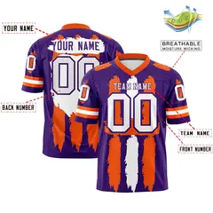 Purple Orange White Graffiti Pattern Flag Football Jersey 2