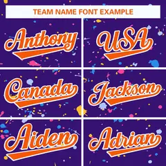Purple Orange White Splash Graffiti Striped Baseball Jersey 3