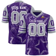 Purple Orange-White Star Pattern Authentic Football Jersey