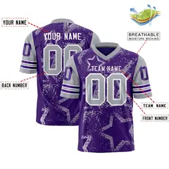 Purple Orange-White Star Pattern Authentic Football Jersey 2