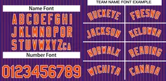 Purple Orange-White Stripe Authentic Fashion Baseball Jersey 3