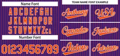 Purple Orange-White Stripe Authentic Fashion Baseball Jersey 3