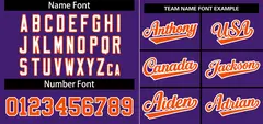 Purple Orange-White Stripe Raglan Baseball Jersey 3