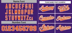 Purple Orange-White Stripe Raglan Baseball Jersey 3