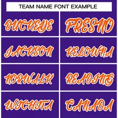 Purple Orange White Varsity Full-Snap Letterman Jacket 3