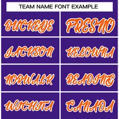 Purple Orange White Varsity Full-Snap Letterman Jacket 5