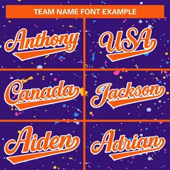 Purple Orange-White Varsity Full-Zip Splash Graffiti Letterman Jacket 5