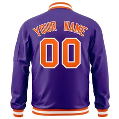 Purple Orange-White Varsity Letterman Bomber Jacket 4