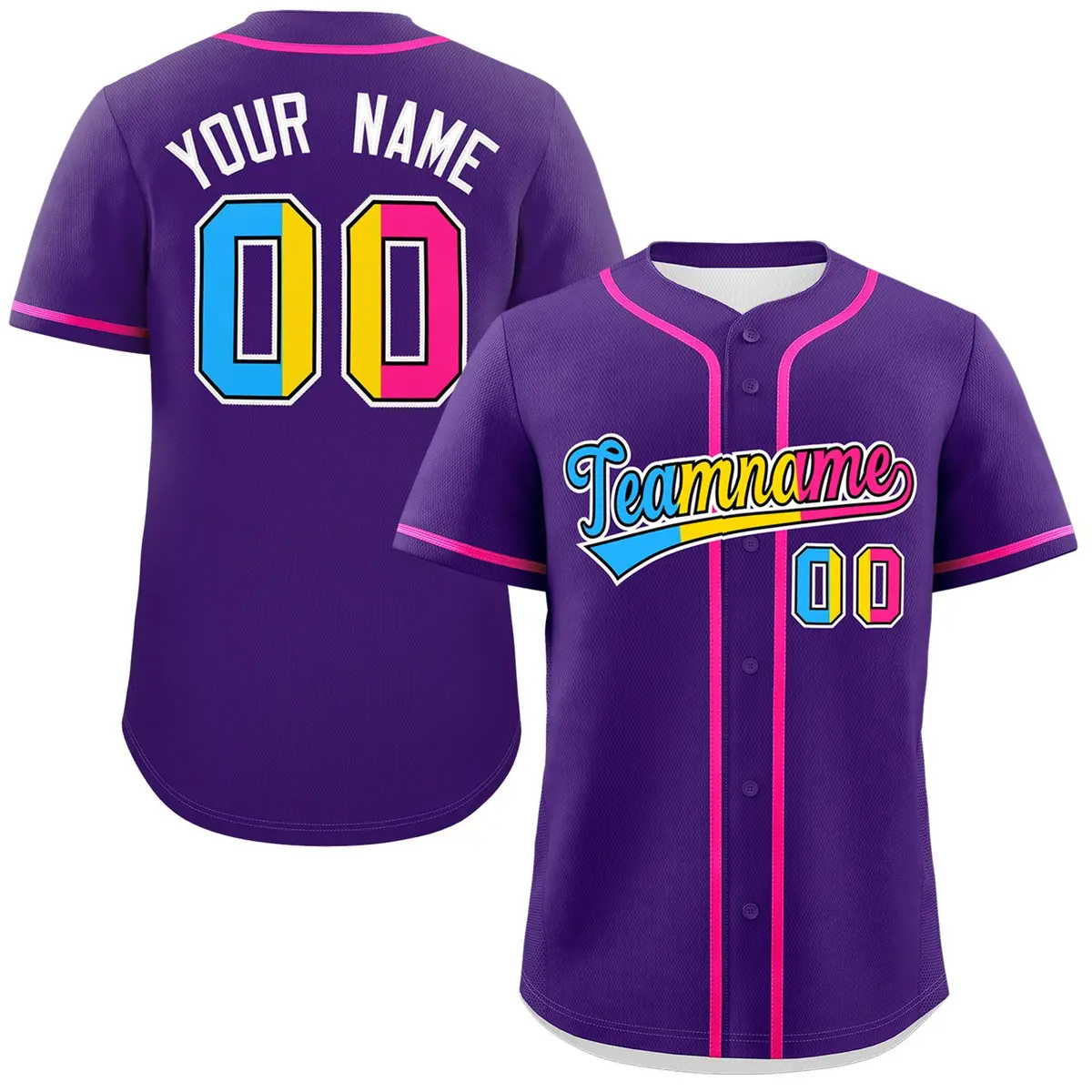 Purple Pansexuality Pride Month Baseball Jersey