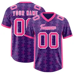 Purple Pink All Star Graffiti Pattern Football Jersey