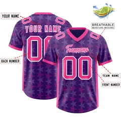 Purple Pink All Star Graffiti Pattern Football Jersey 2