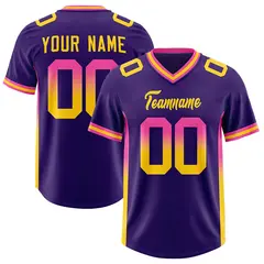Purple Pink and Gold Gradient Sides Fashion Football Jersey 1