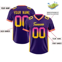 Purple Pink and Gold Gradient Sides Fashion Football Jersey 2