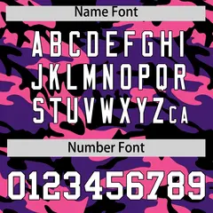 Purple Pink Black Camo Gradient Fashion Baseball Jersey 4