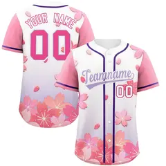 Purple Pink Cherry Blossom Graffiti Baseball Jersey