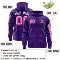 Purple Pink Classic Full-Zip Varsity Letterman Jacket Hoodie 4