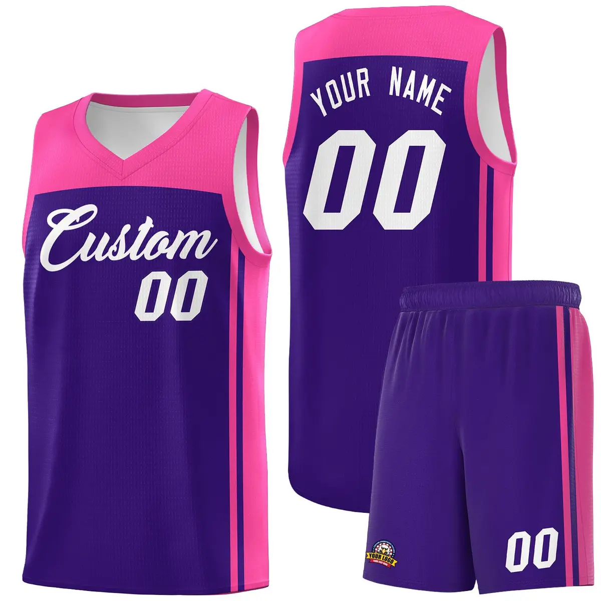 Purple Pink Classic Sets Basketball Jersey