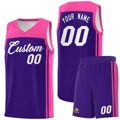 Purple Pink Classic Sets Basketball Jersey 1