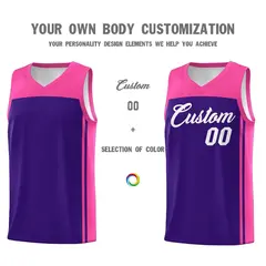 Purple Pink Classic Sets Basketball Jersey 3