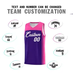 Purple Pink Classic Sets Basketball Jersey 4