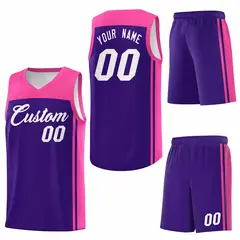 Purple Pink Classic Sets Basketball Jersey 6