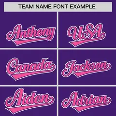 Purple Pink Color Block Authentic Baseball Jersey 3