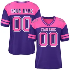 Purple Pink Color Block Authentic Football Jersey 1