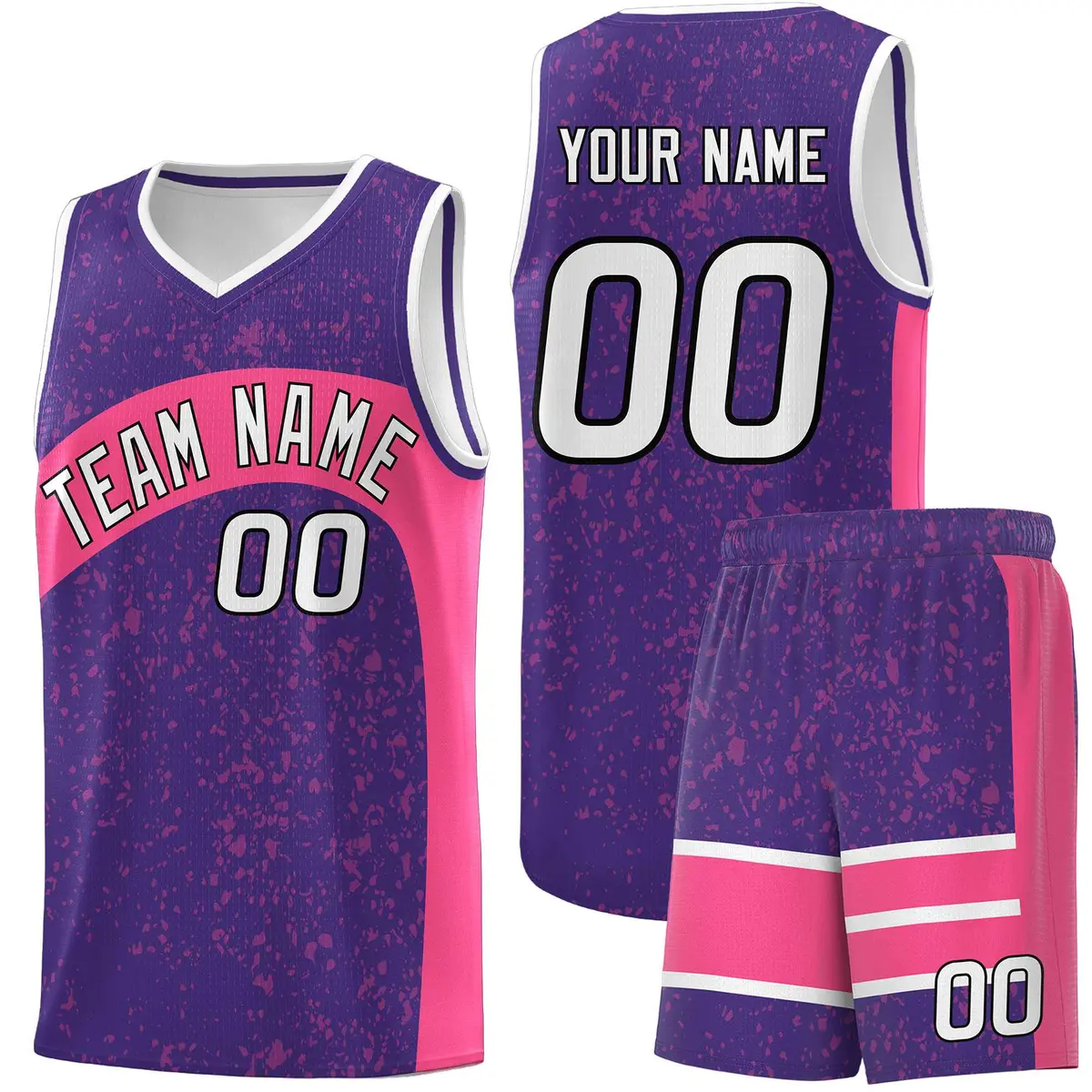 Purple Pink Dot Graffiti Irregular Pattern Basketball Jersey