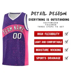 Purple Pink Dot Graffiti Irregular Pattern Basketball Jersey 2