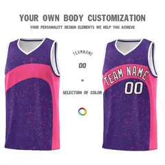 Purple Pink Dot Graffiti Irregular Pattern Basketball Jersey 3