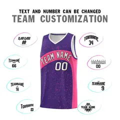 Purple Pink Dot Graffiti Irregular Pattern Basketball Jersey 4