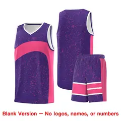 Purple Pink Dot Graffiti Irregular Pattern Basketball Jersey 7