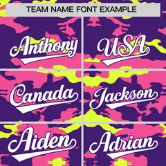 Purple Pink Fluorescent Green Camo Sleeveless Baseball Jersey 3