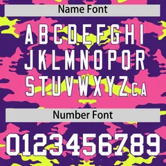 Purple Pink Fluorescent Green Camo Sleeveless Baseball Jersey 4