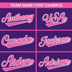 Purple Pink Full Button Classic Baseball Jersey 3