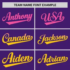 Purple Pink Gold Gradient Side Authentic Baseball Jersey 3
