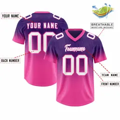 Purple Pink Gradient Authentic Outdoor Football Jersey 2