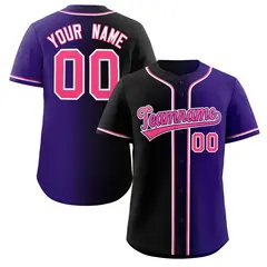 Purple Pink Gradient Fashion Authentic Baseball Jersey