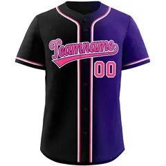 Purple Pink Gradient Fashion Authentic Baseball Jersey 3