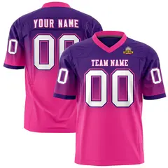 Purple Pink Gradient Fashion Authentic Football Jersey 1